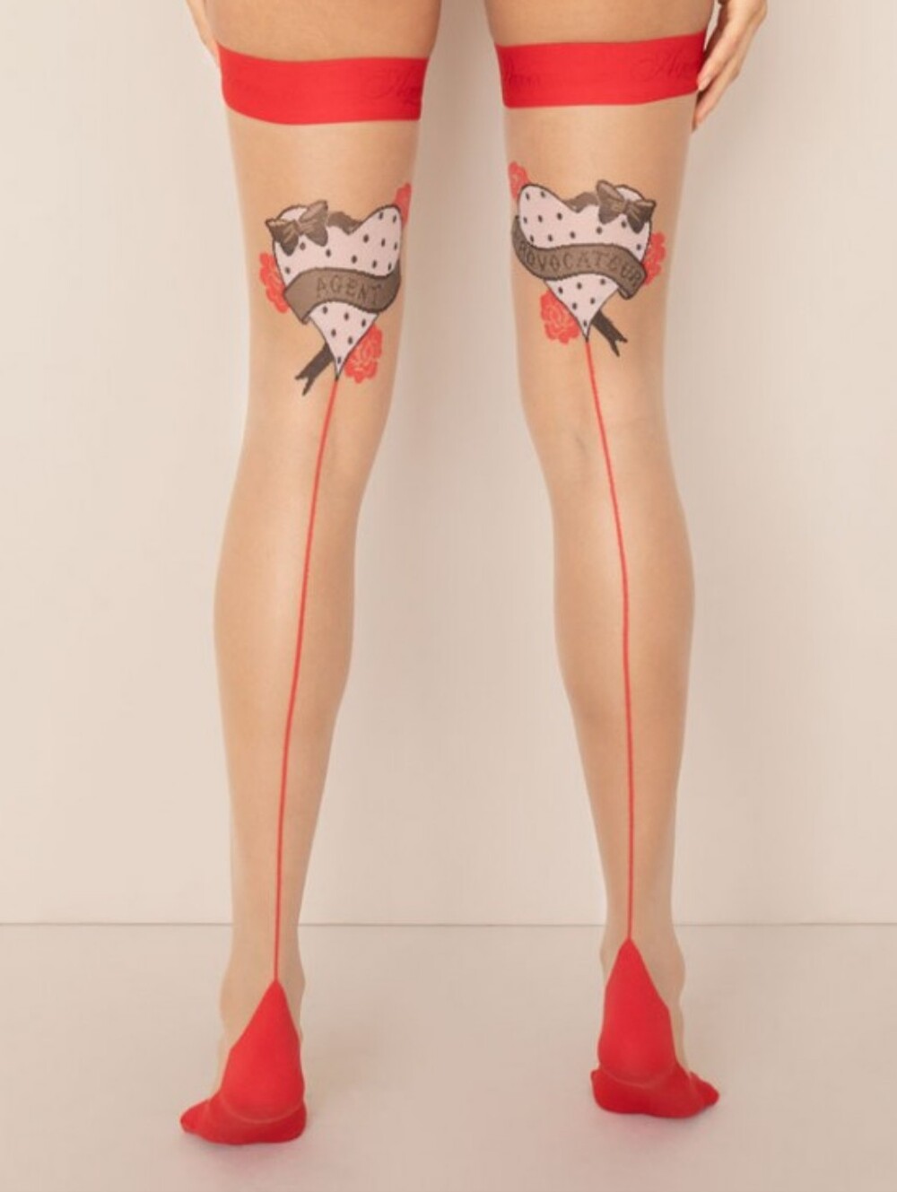 Brand New Agent Provocateur Tama Hold Up Stockings Novelty Backseam 3